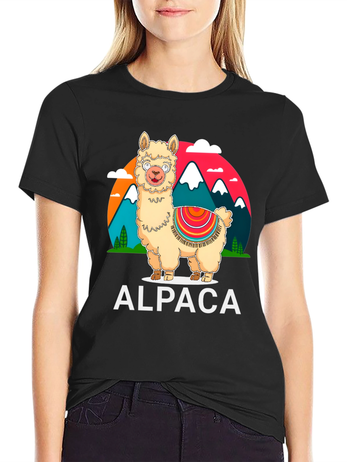 Alpaca Graphic Tee - Mountain Design T-Shirt