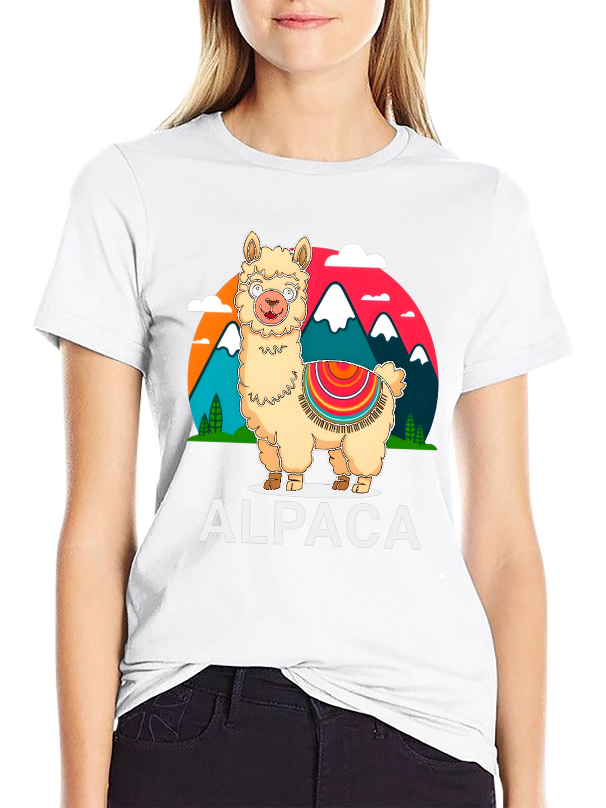 Alpaca Graphic Tee - Mountain Design T-Shirt