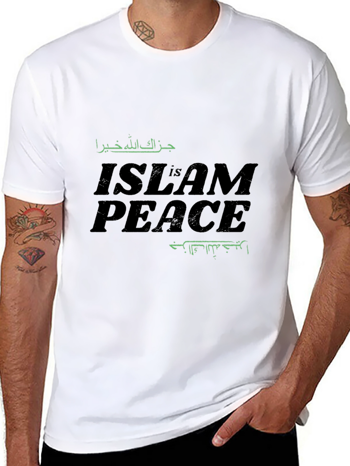 Islam is Peace Graphic T-Shirt - Black Crew Neck
