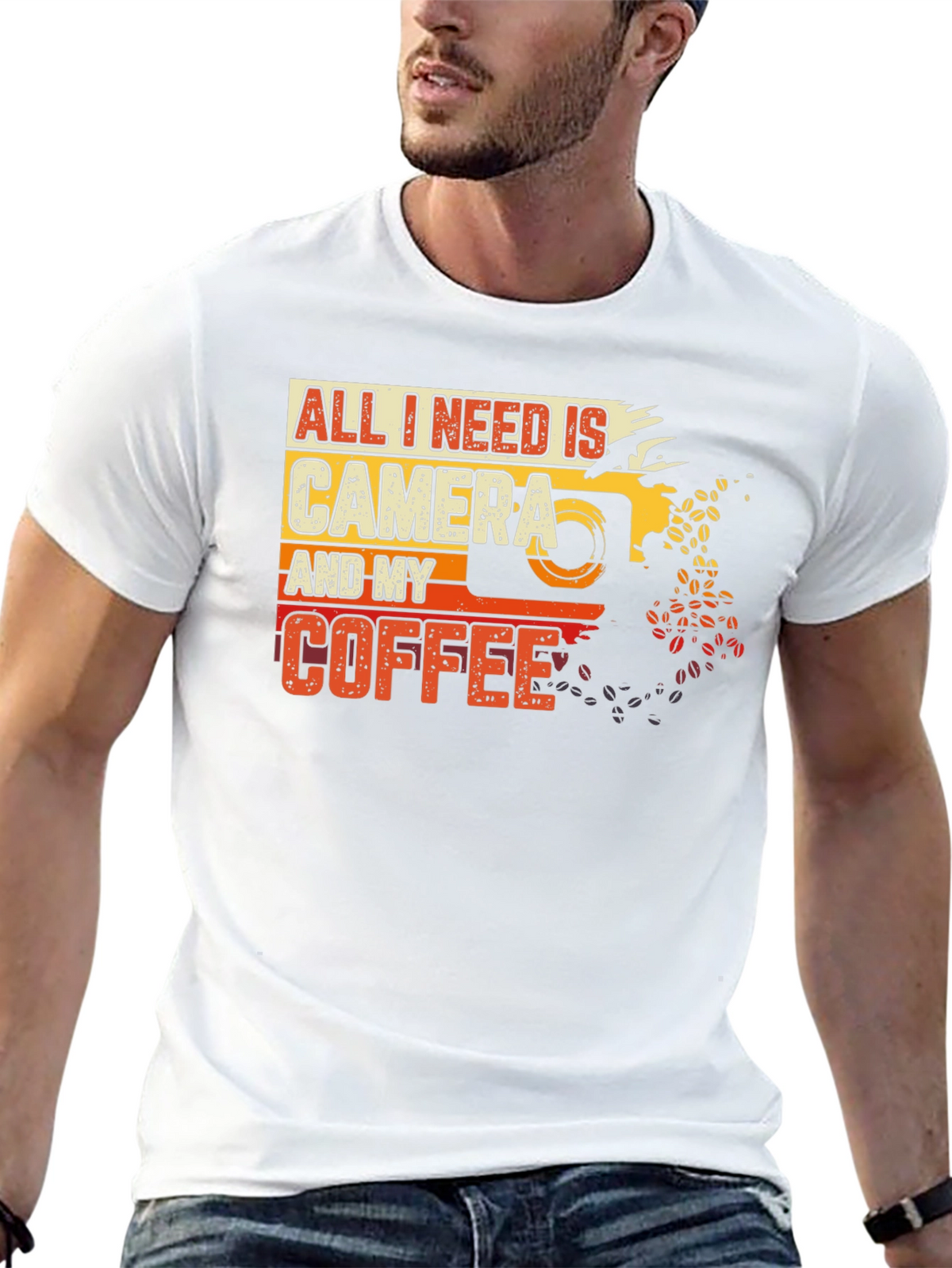 Camera and Coffee Graphic Tee - Photographer Gift