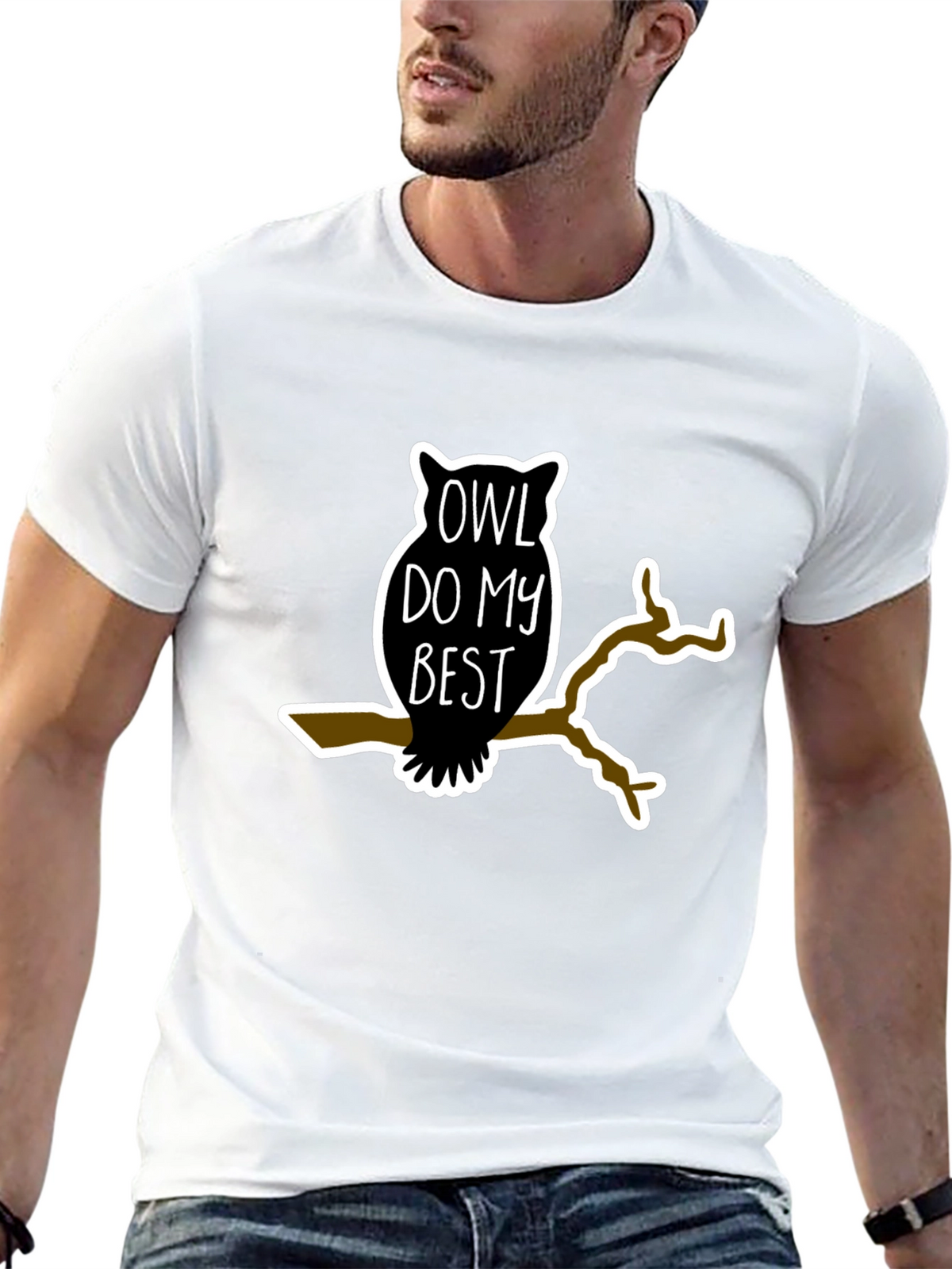 Owl Do My Best Black Graphic Tee
