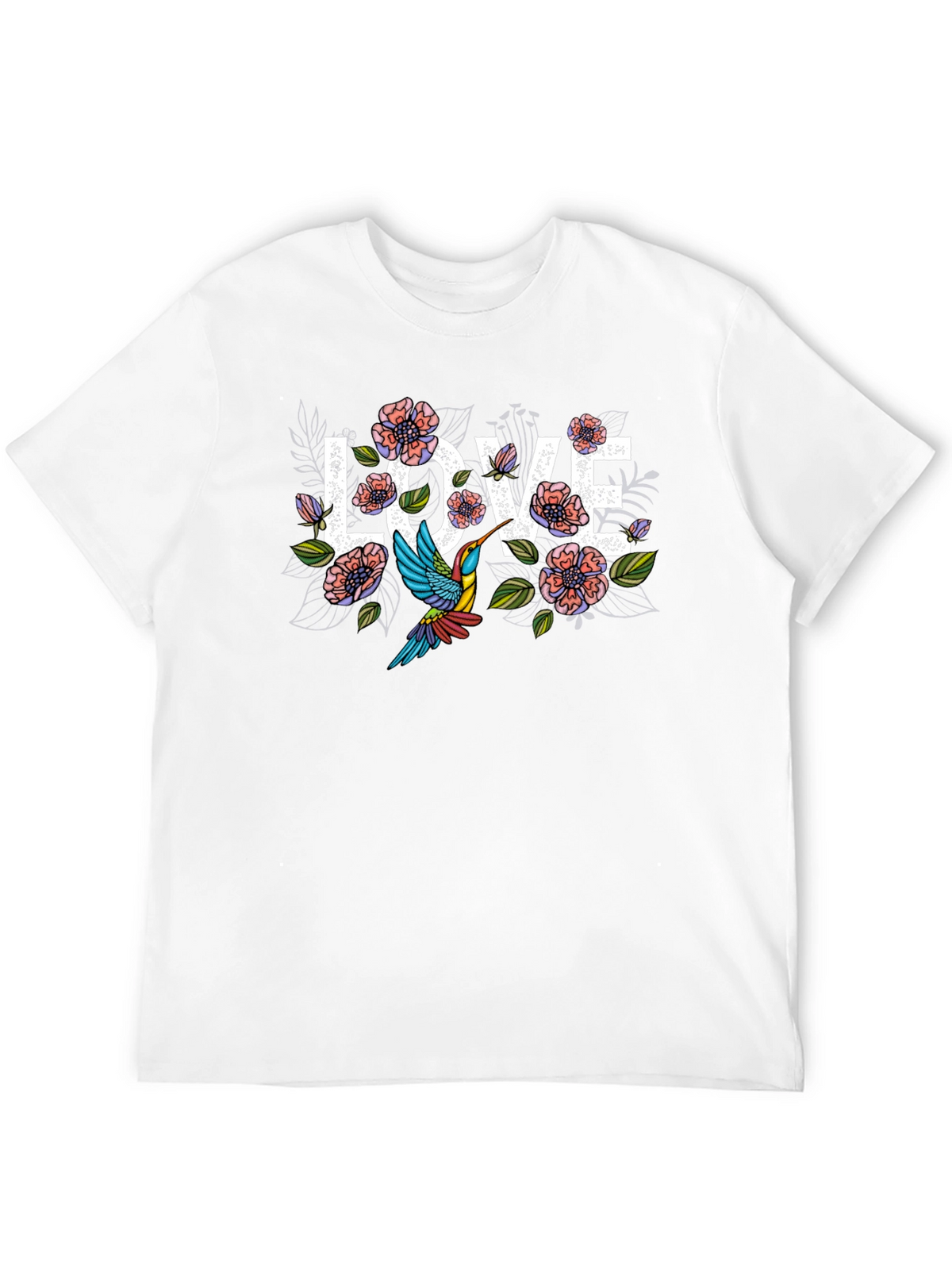 Floral Love Hummingbird Graphic T-Shirt