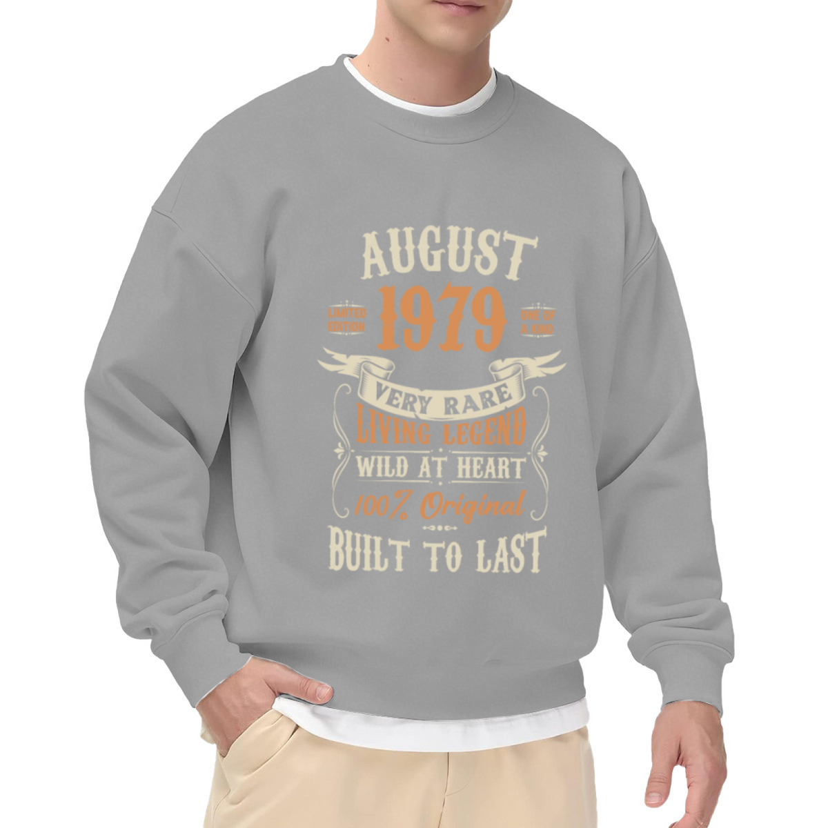Vintage Crewneck Sweatshirt August 1979 Living Legend Built to Last Design