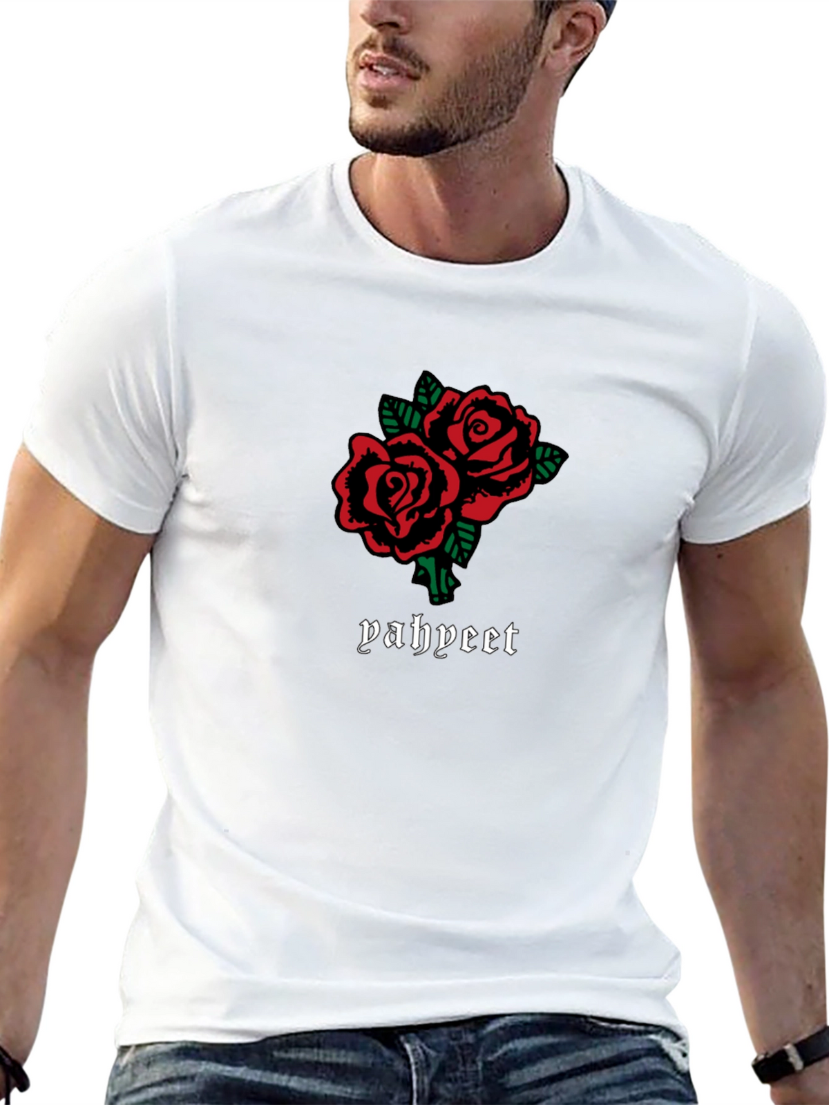 Roses Graphic Tee - Trendy Black T-Shirt