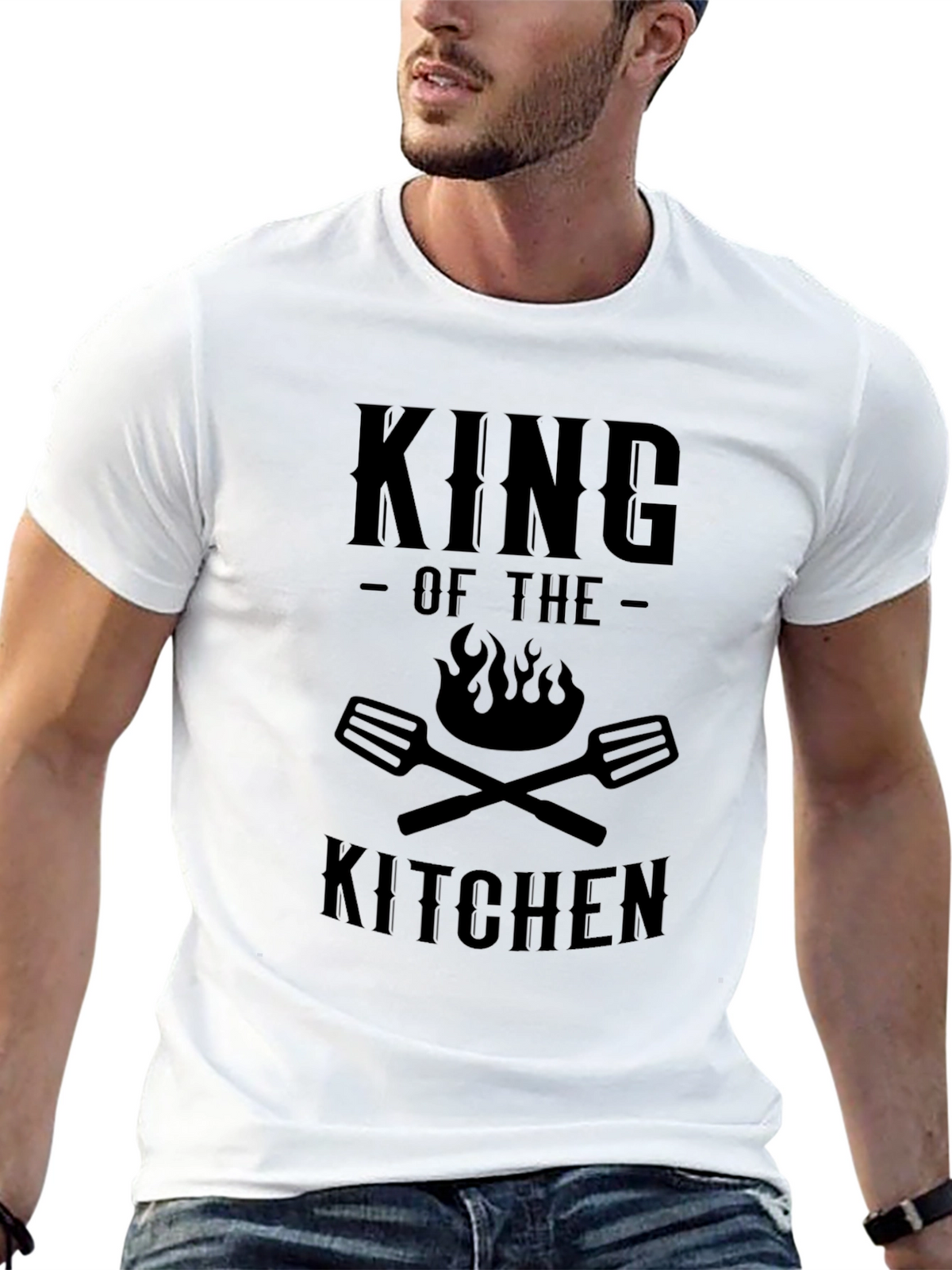 King of the Kitchen Black Graphic T-Shirt