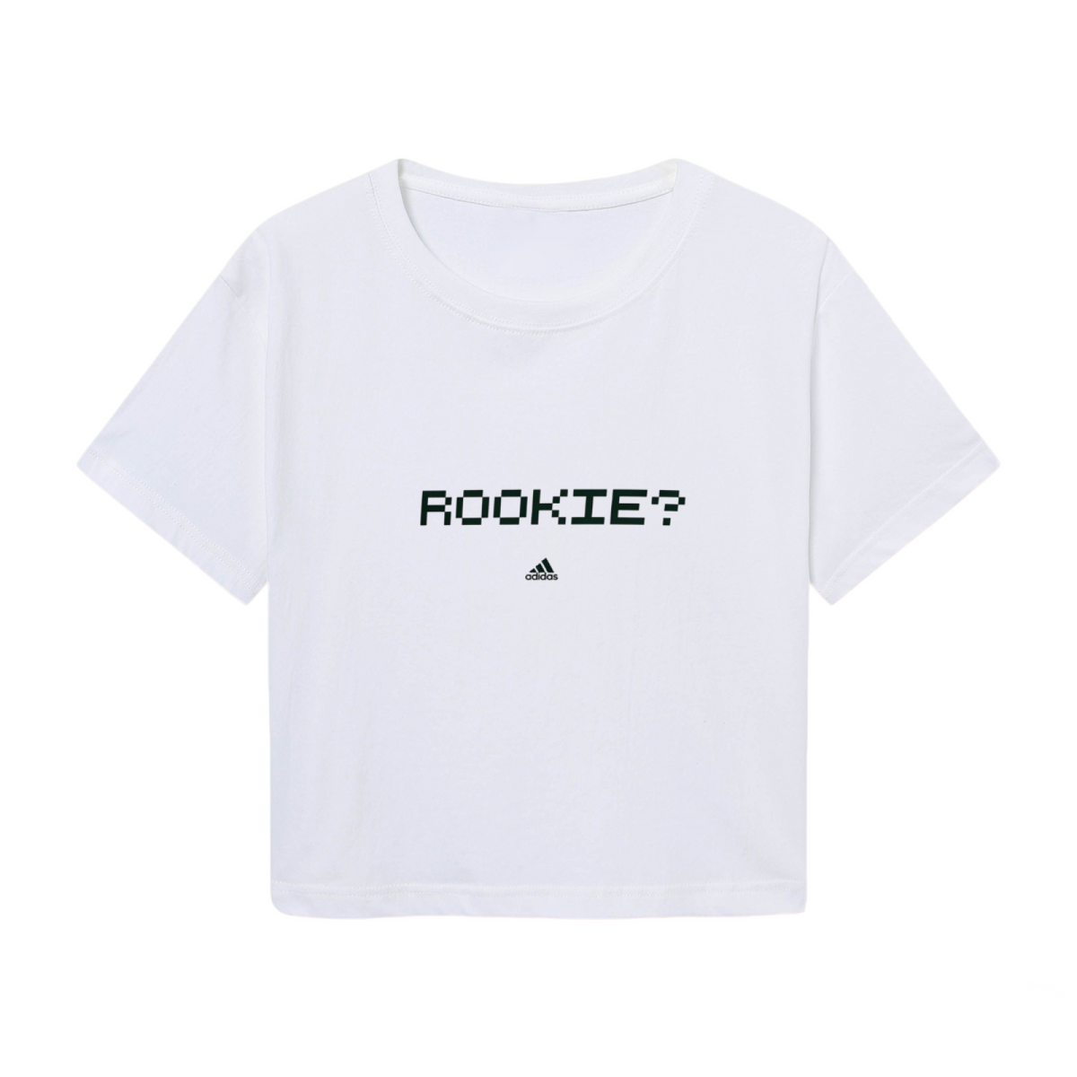 Rookie Pixel Letter Print Streetwear Crop Tee