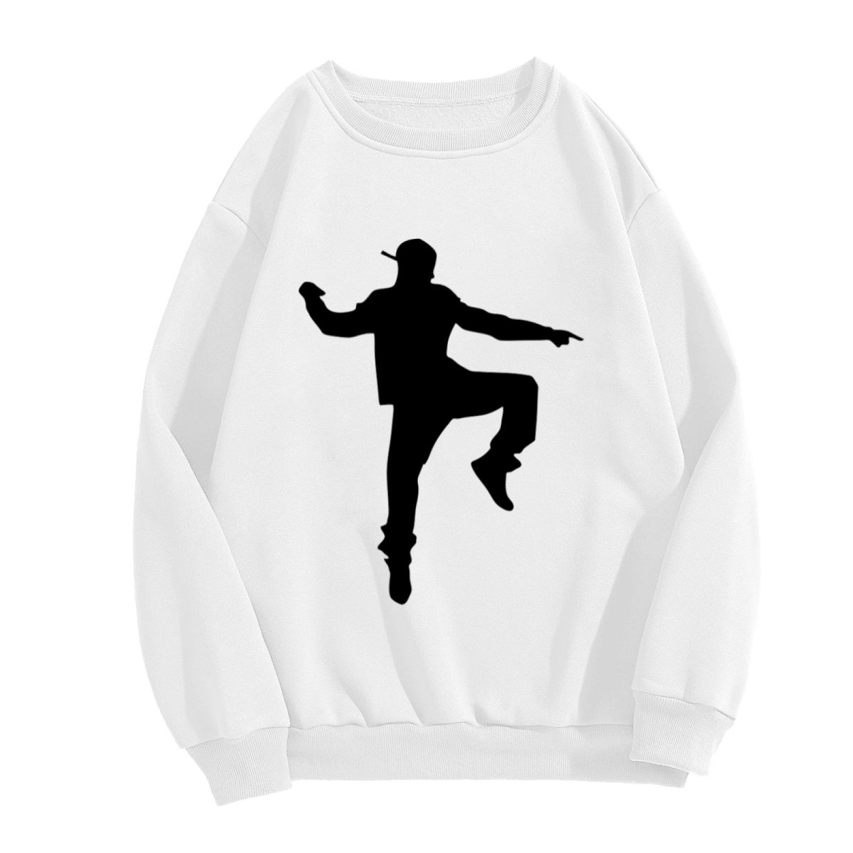 Hip Hop Dancer Silhouette Crewneck Sweatshirt | Street Dance Graphic Pullover, Urban Streetwear Top, Dancer Gift