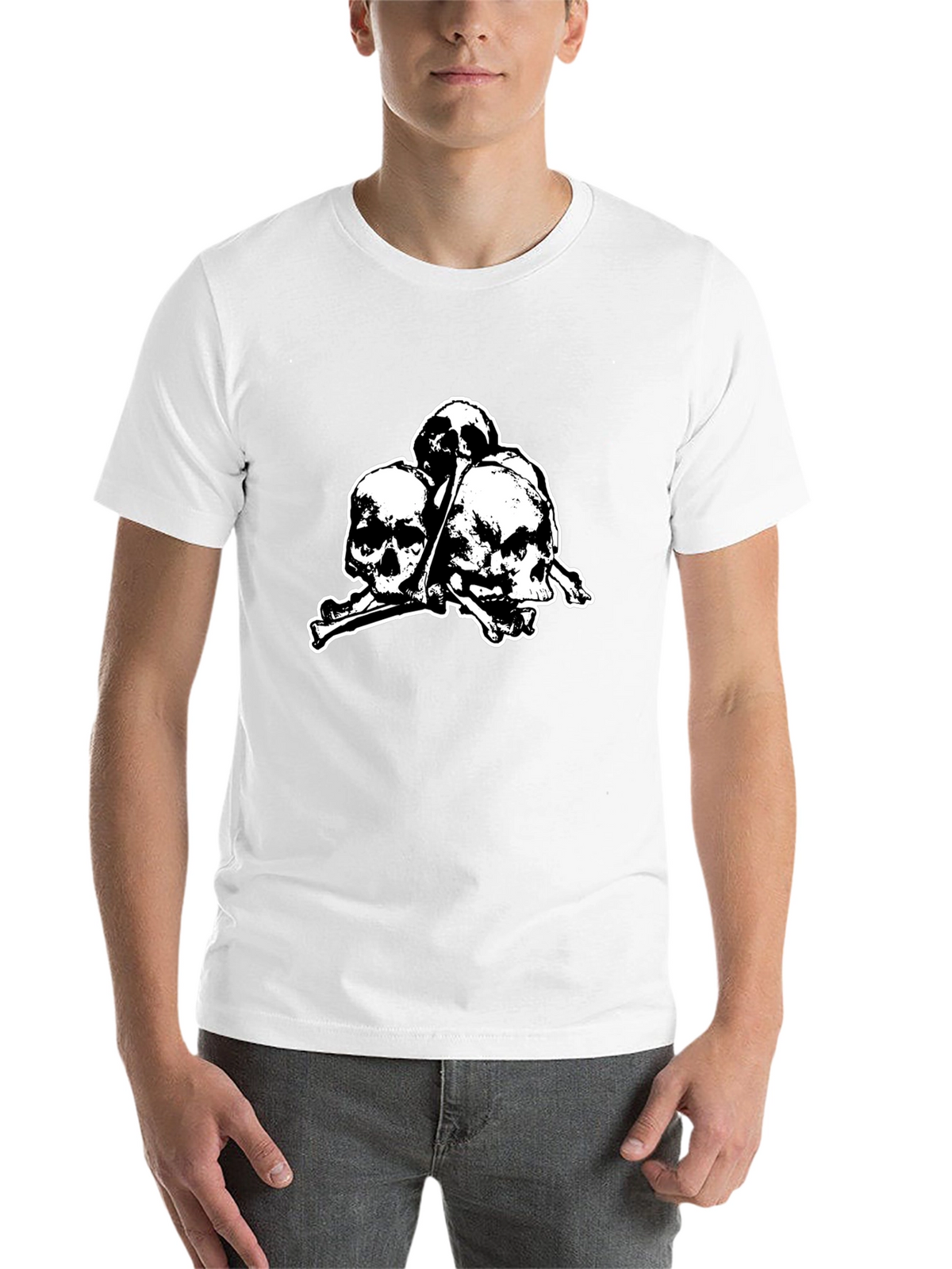 Skull & Crossbones Graphic Tee - Gothic Style