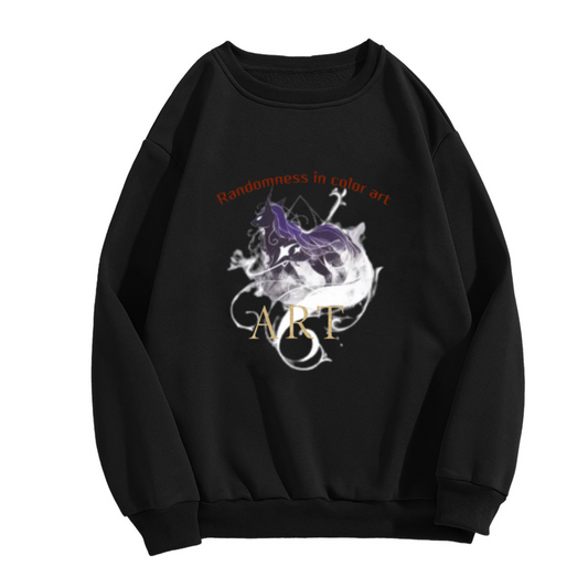 Colorful Smoke Unicorn Art Crewneck Sweatshirt - Mystical Unicorn Fantasy Pullover, Psychedelic Mythical Creature Streetwear