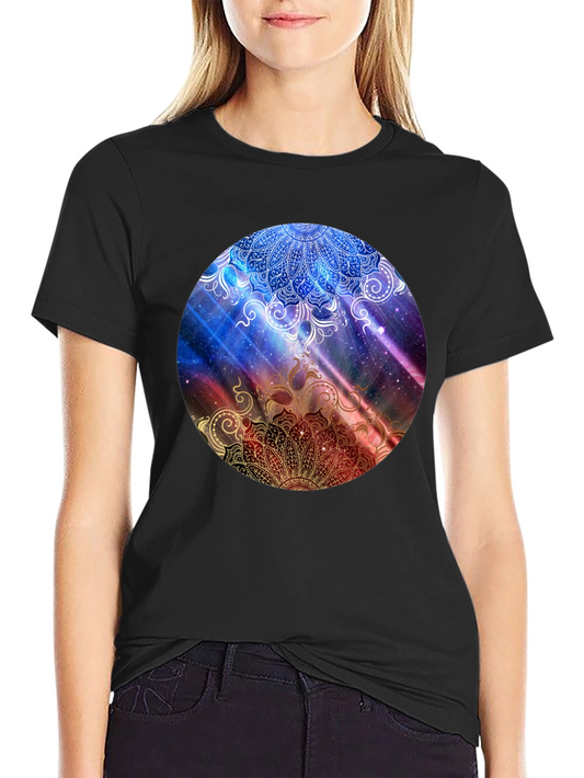 Mandala Galaxy Graphic Black T-Shirt