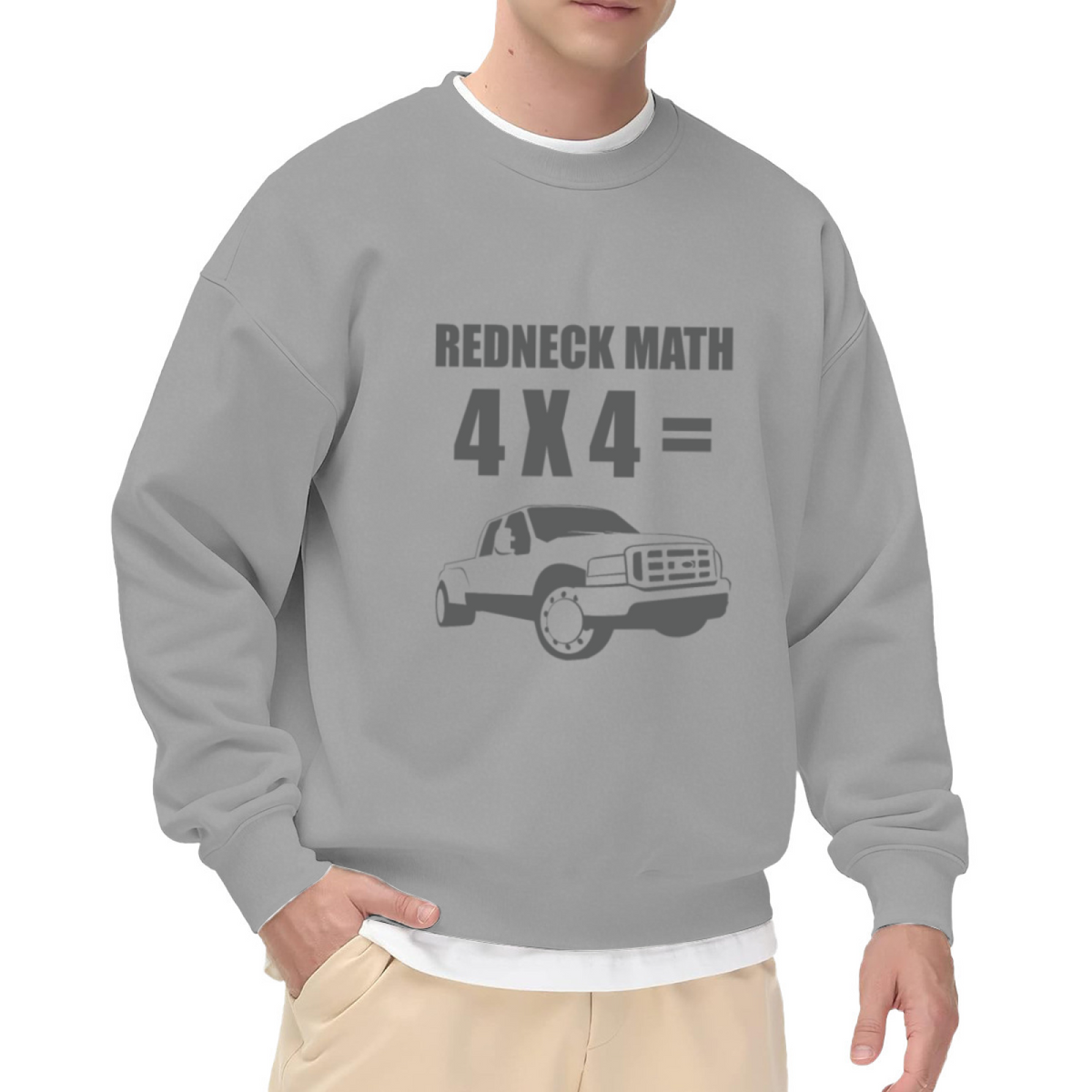 Redneck Math 4x4 Truck Crewneck Sweatshirt, Lifted Pickup Pullover, Country Trucker Gift