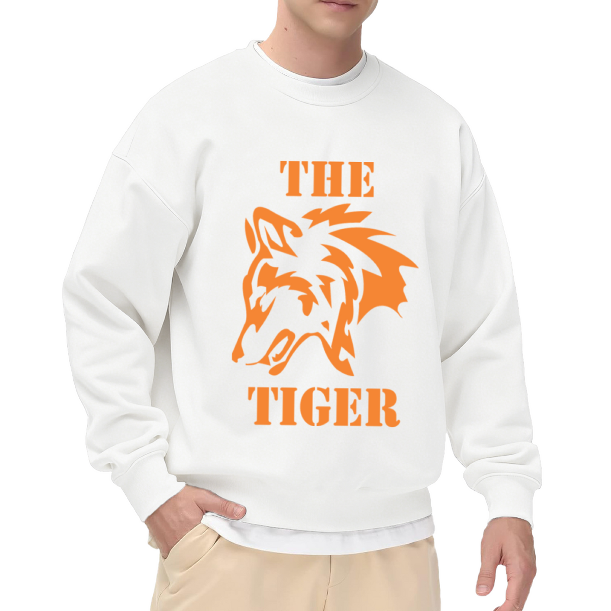 The Tiger Roaring Head Crewneck Sweatshirt, Vintage Animal Graphic Pullover, Wildlife Gift
