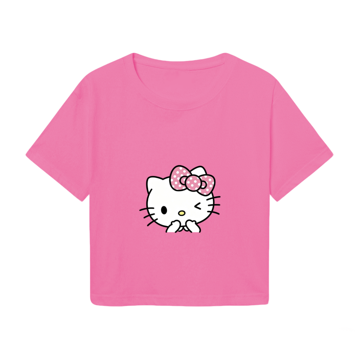 Playful Blushing Minnie Mouse Vintage Crop Tee