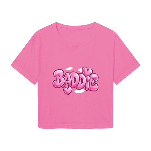 Bubble Graffiti Baddie Heart Hot Pink Y2K Tee