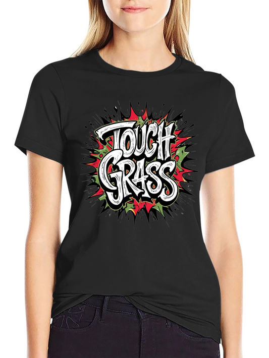 Tough Grass Graphic T-Shirt - Black Crew Neck Tee