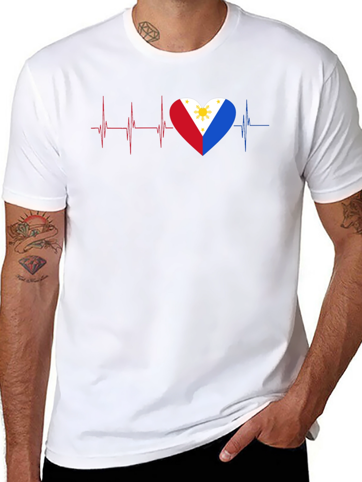 Philippines Heartbeat Flag T-Shirt