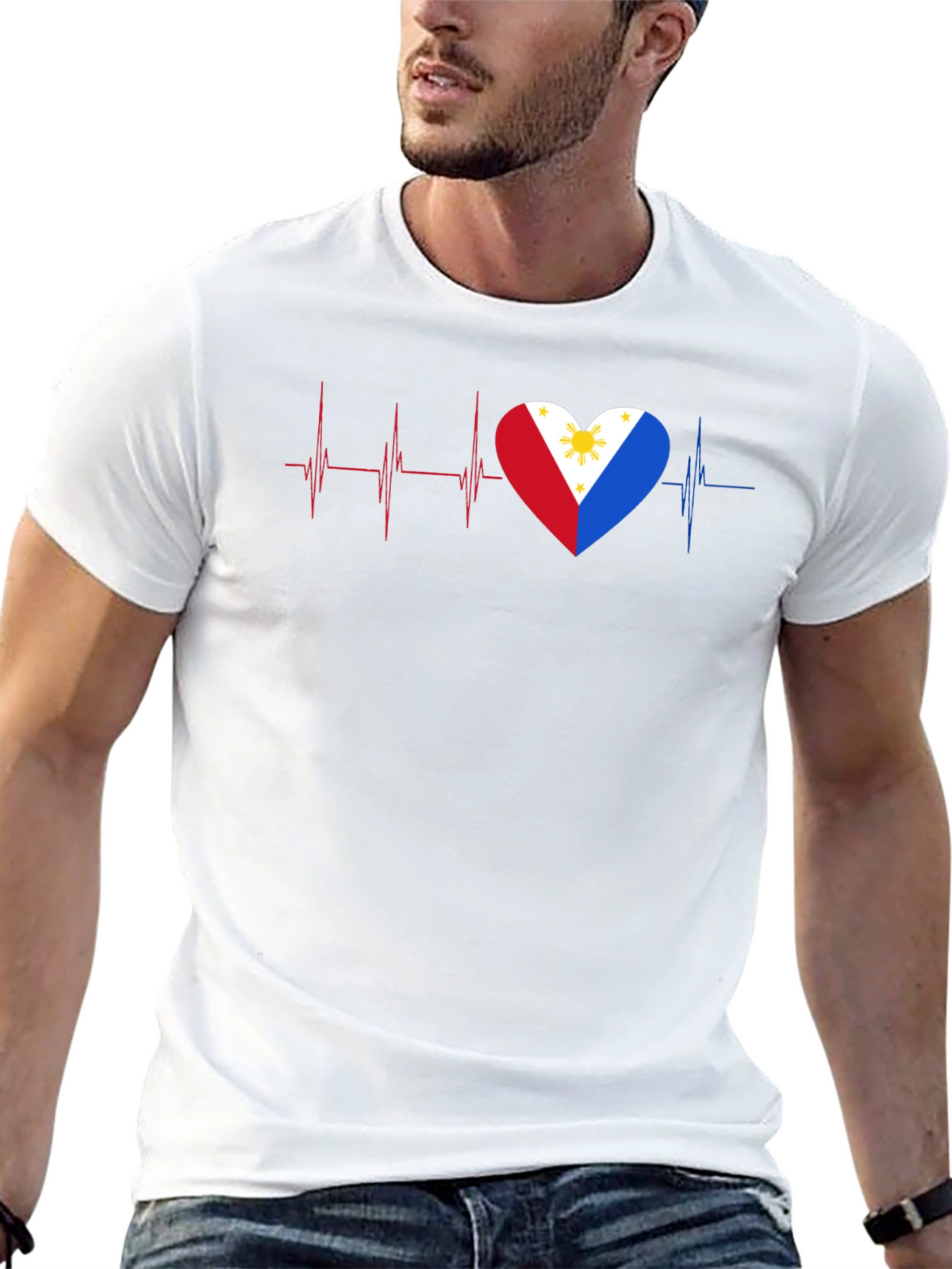 Philippines Heartbeat Flag T-Shirt