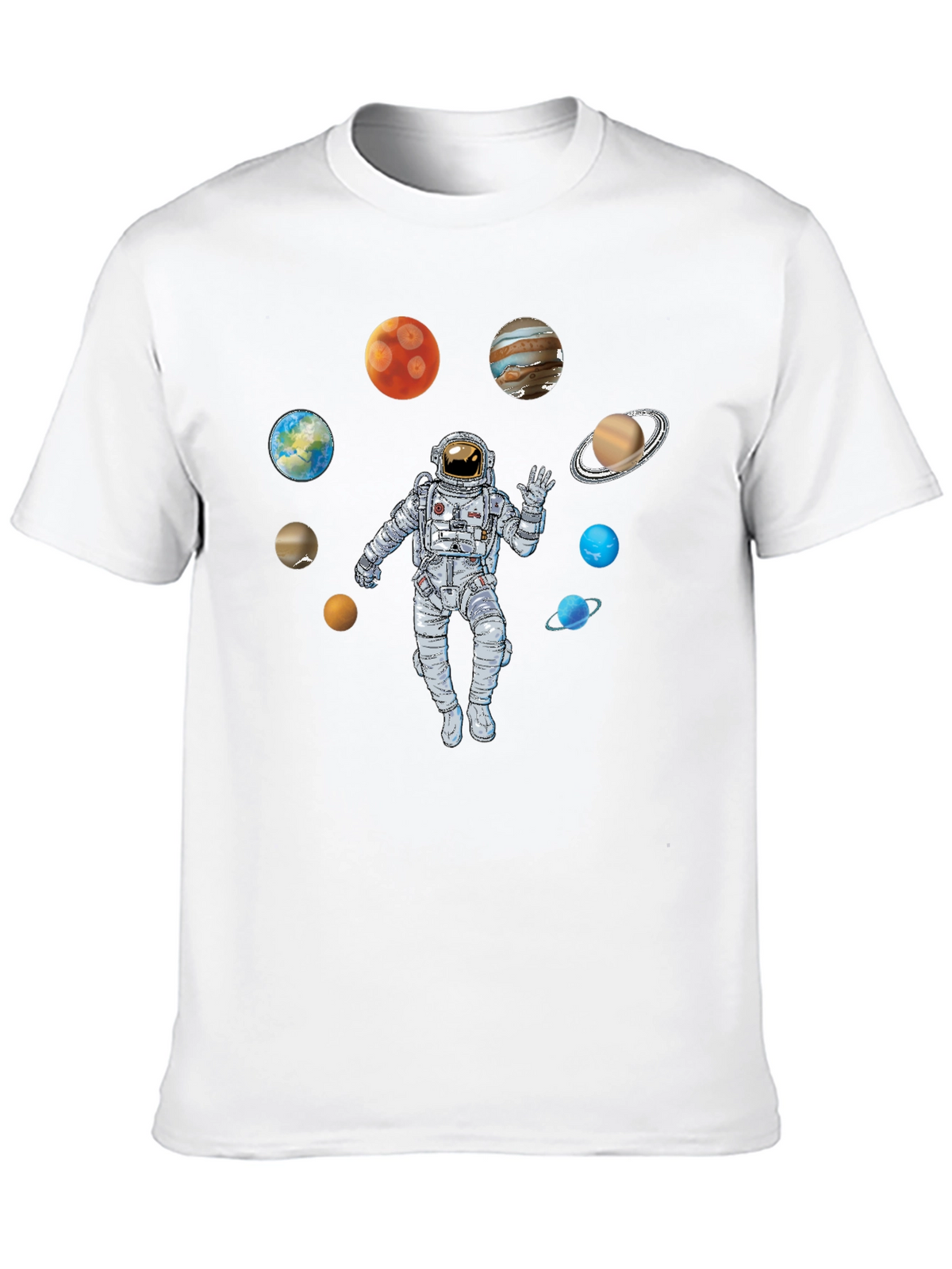 Astronaut & Planets Graphic Print T-Shirt