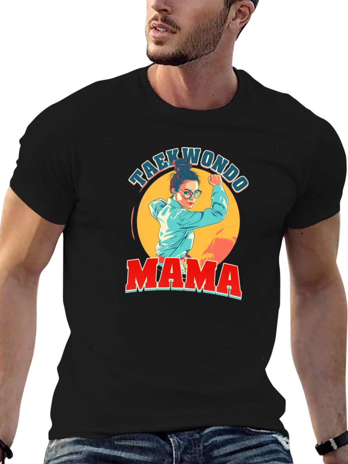 Taekwondo Mama Graphic T-Shirt - Black