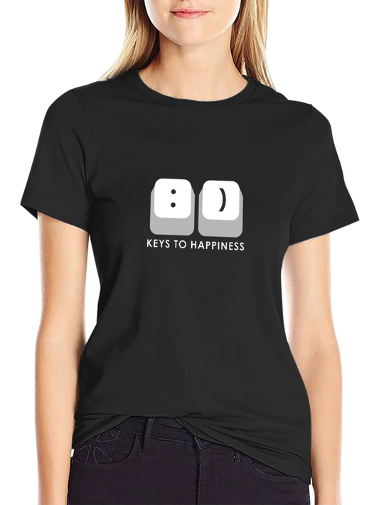Keys to Happiness T-Shirt - Funny Computer Geek Tee