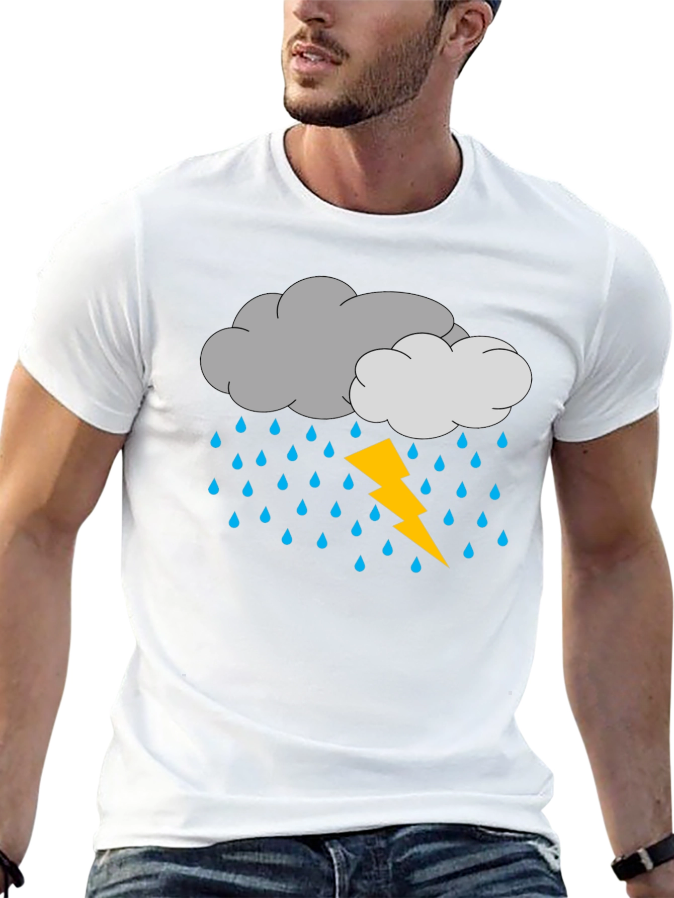 Storm Cloud T-Shirt - Lightning Rain Design