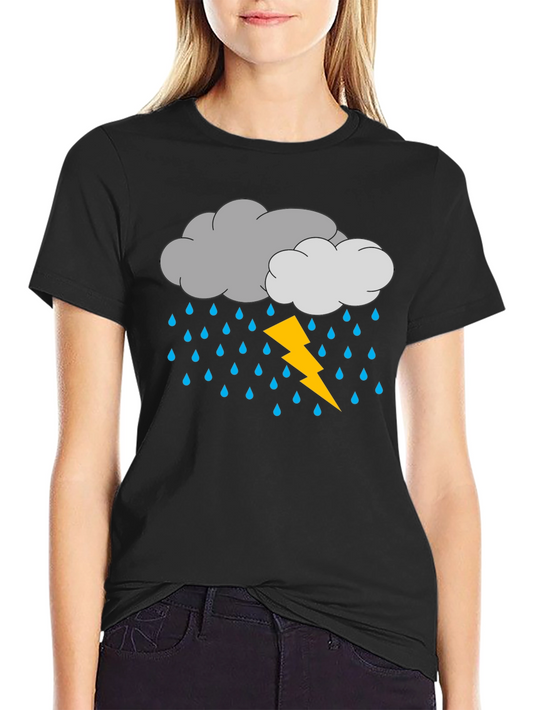 Storm Cloud T-Shirt - Lightning Rain Design