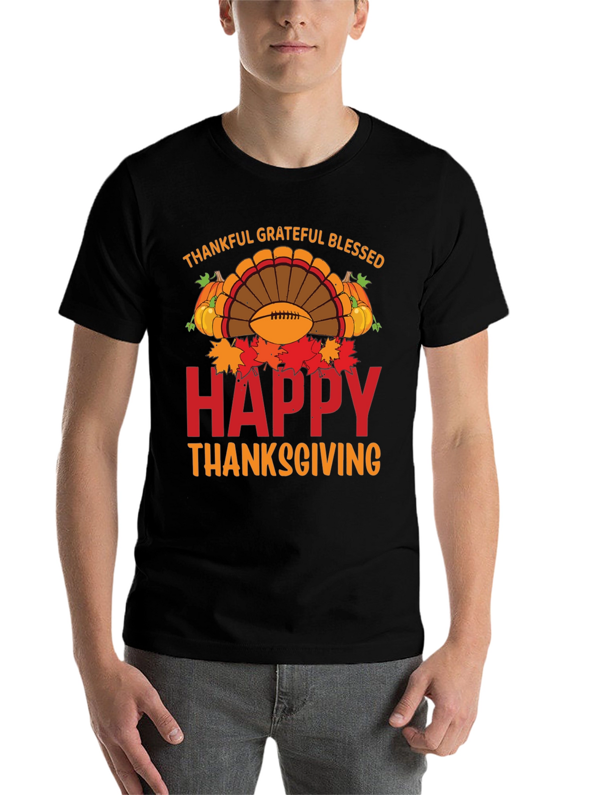 Thankful Grateful Blessed Happy Thanksgiving T-Shirt