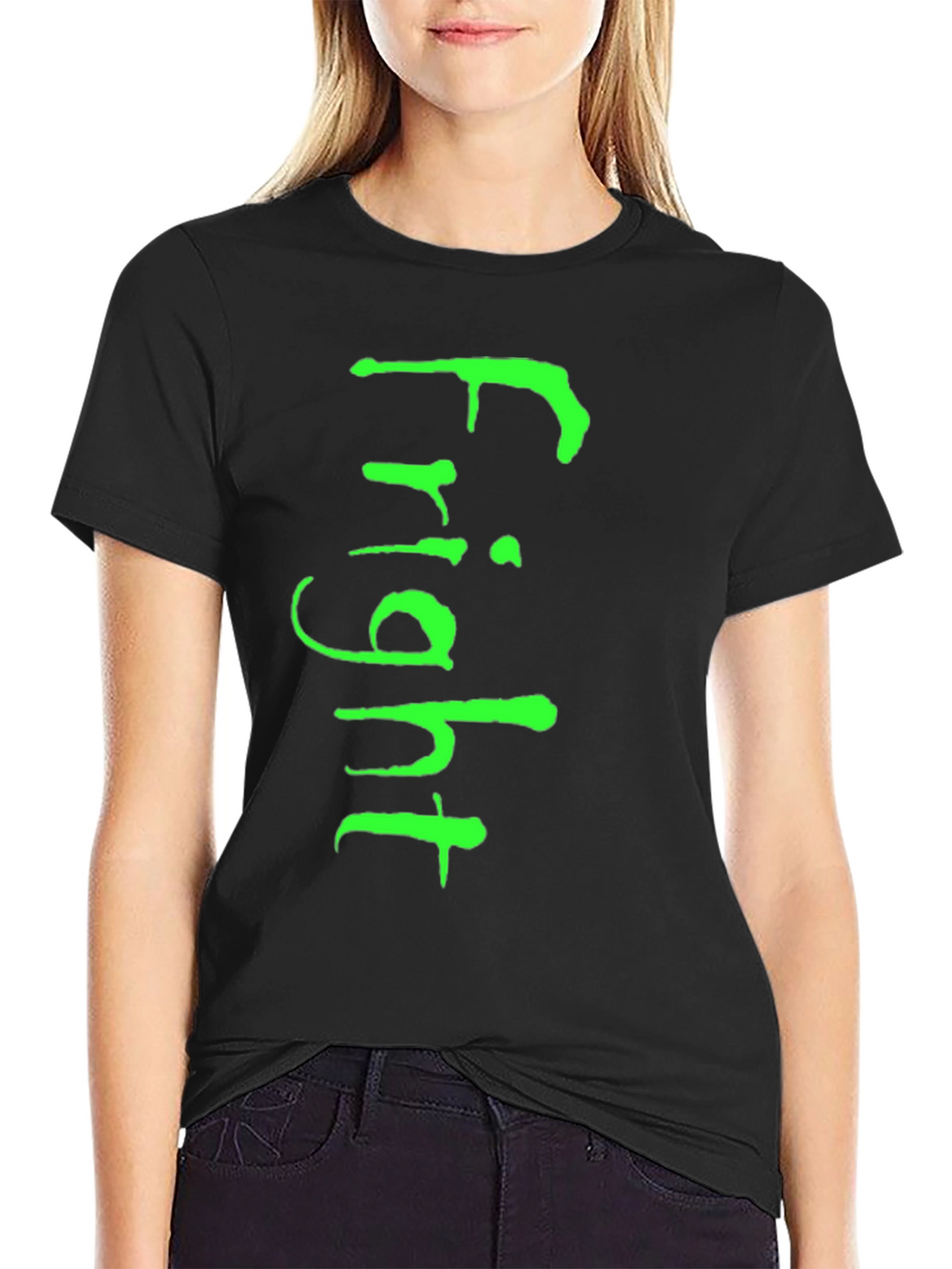 Fright T-Shirt - Green Graphic on Black Tee