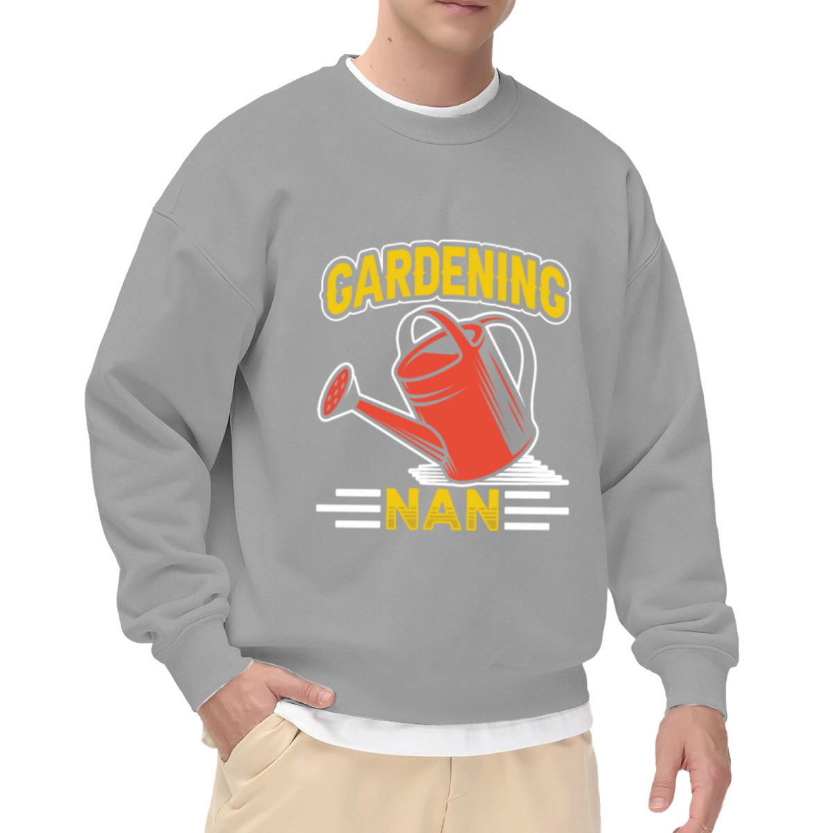 Gardening Nan Crewneck Sweatshirt - Cute Watering Can Graphic, Grandma Gardener Gift, Floral Plant Lover Pullover
