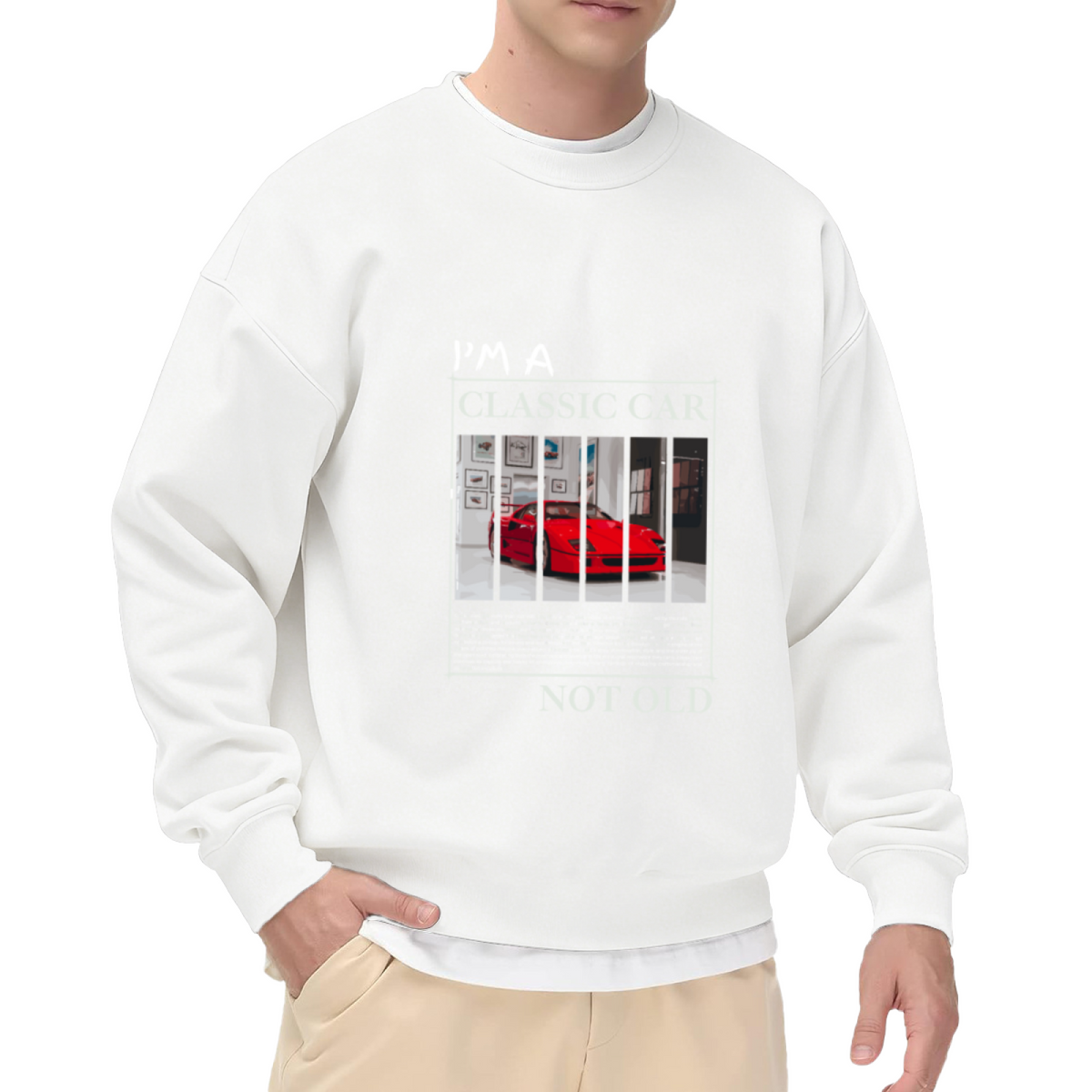 I'm A Classic Car Not Old Crewneck Sweatshirt, Super Car Magazine Print Pullover, Car Enthusiast Gift