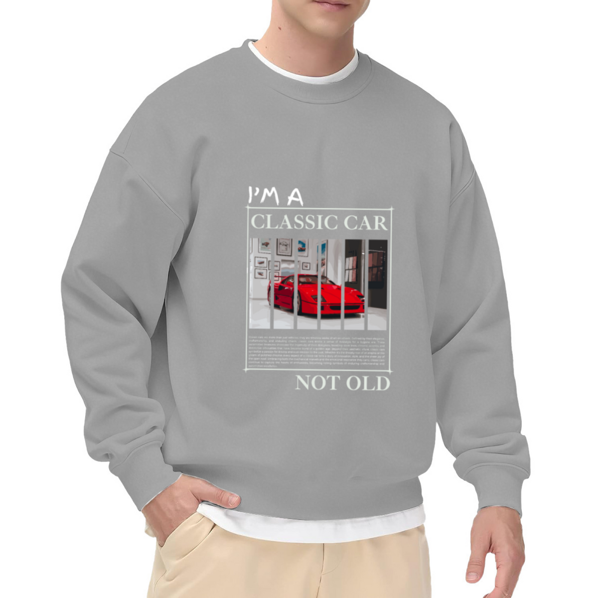 I'm A Classic Car Not Old Crewneck Sweatshirt, Super Car Magazine Print Pullover, Car Enthusiast Gift