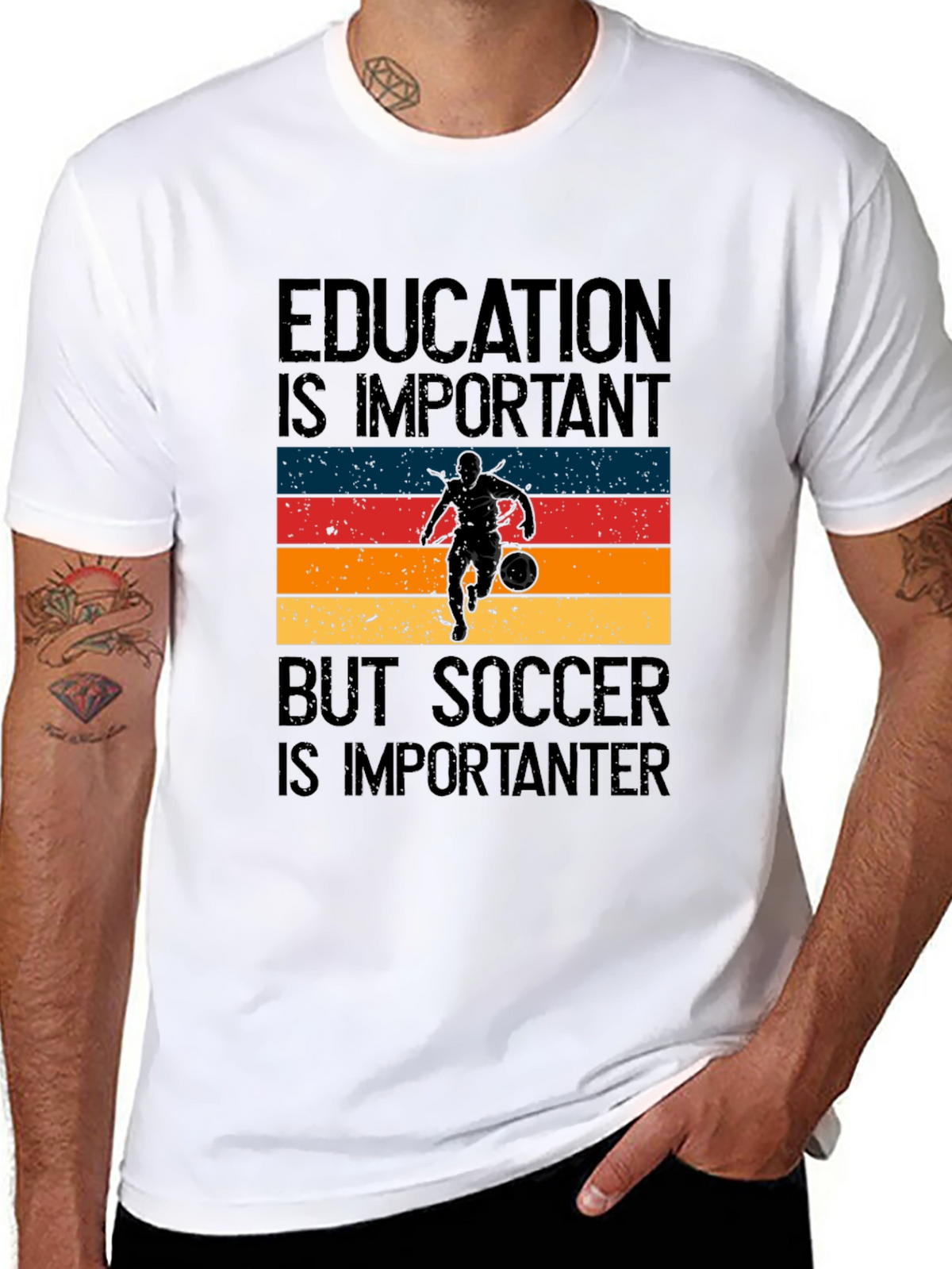 Education vs Soccer Graphic Tee