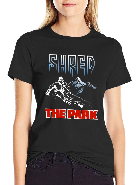 Shred The Park T-Shirt Skiing Snowboarding Tee