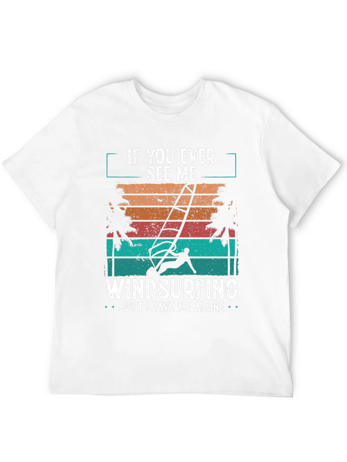 Windsurfing T-Shirt - Just Leave Me Alone Retro Design