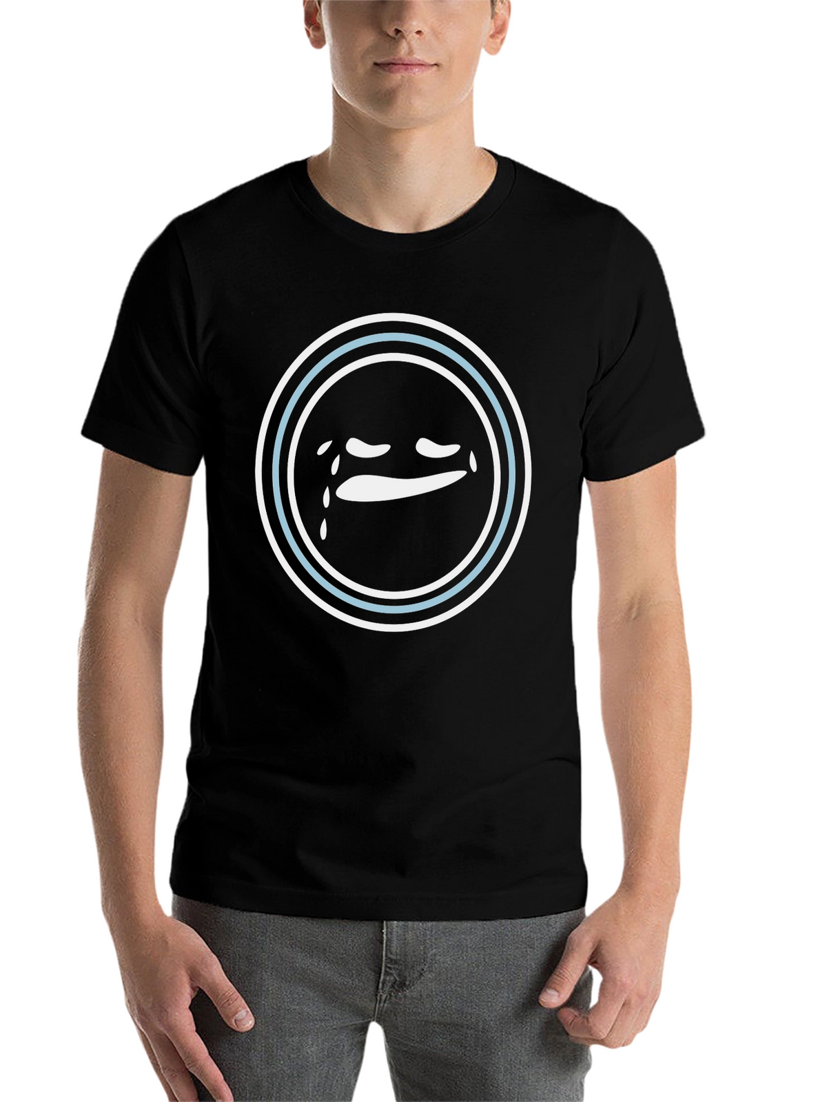 Teary Emoji Graphic Tee - Black