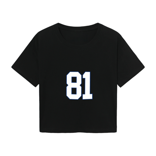 Sporty Number 81 Black Cropped Top