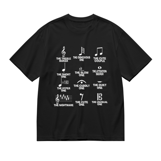 Men's Funny Music Note Types Musician Band Graphic T-Shirt