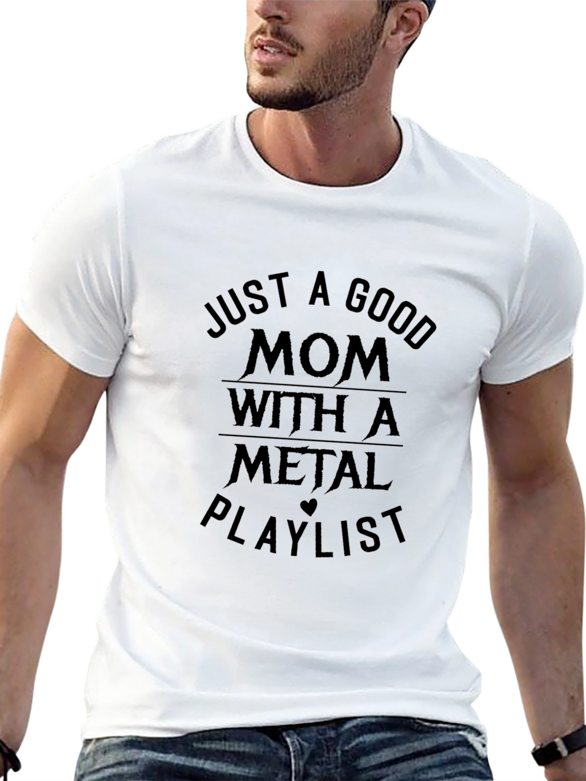 Mom Metal Playlist Black Graphic T-Shirt