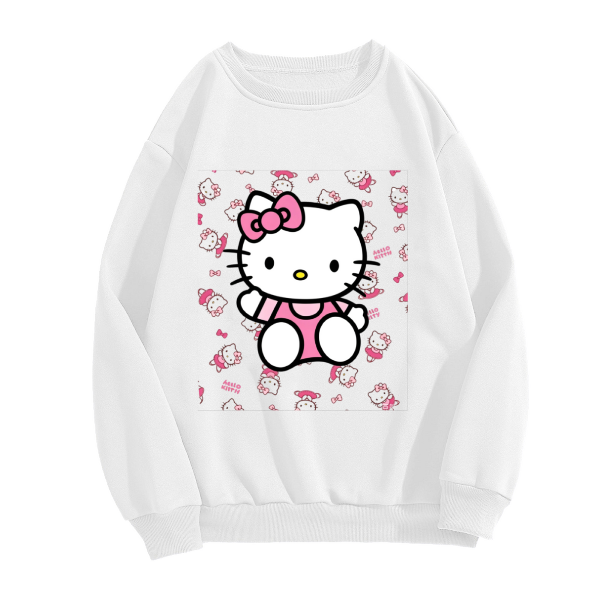 All?Over Pattern Hello Kitty Playful Crewneck Sweatshirt
