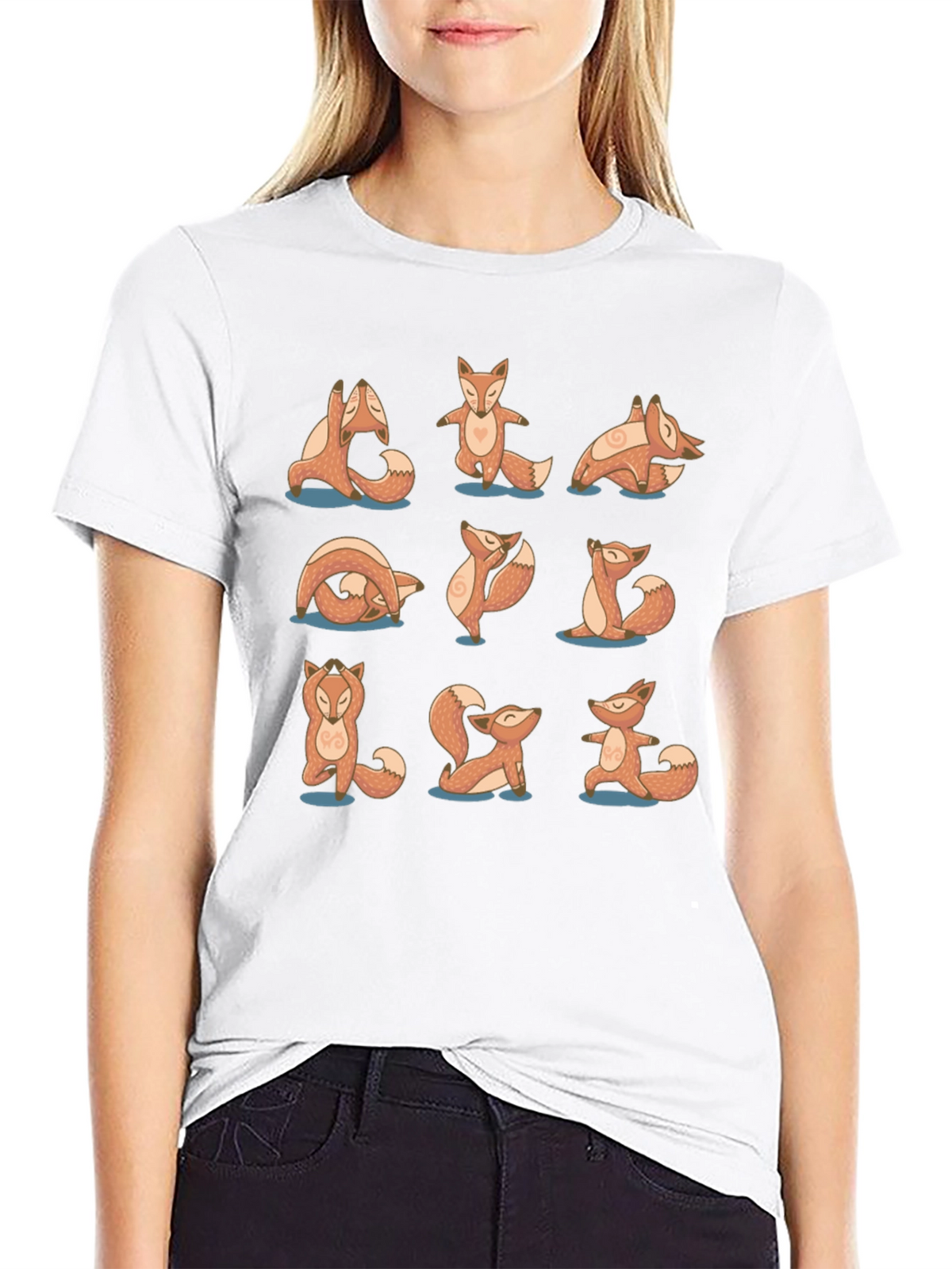 Yoga Fox Black Graphic Tee