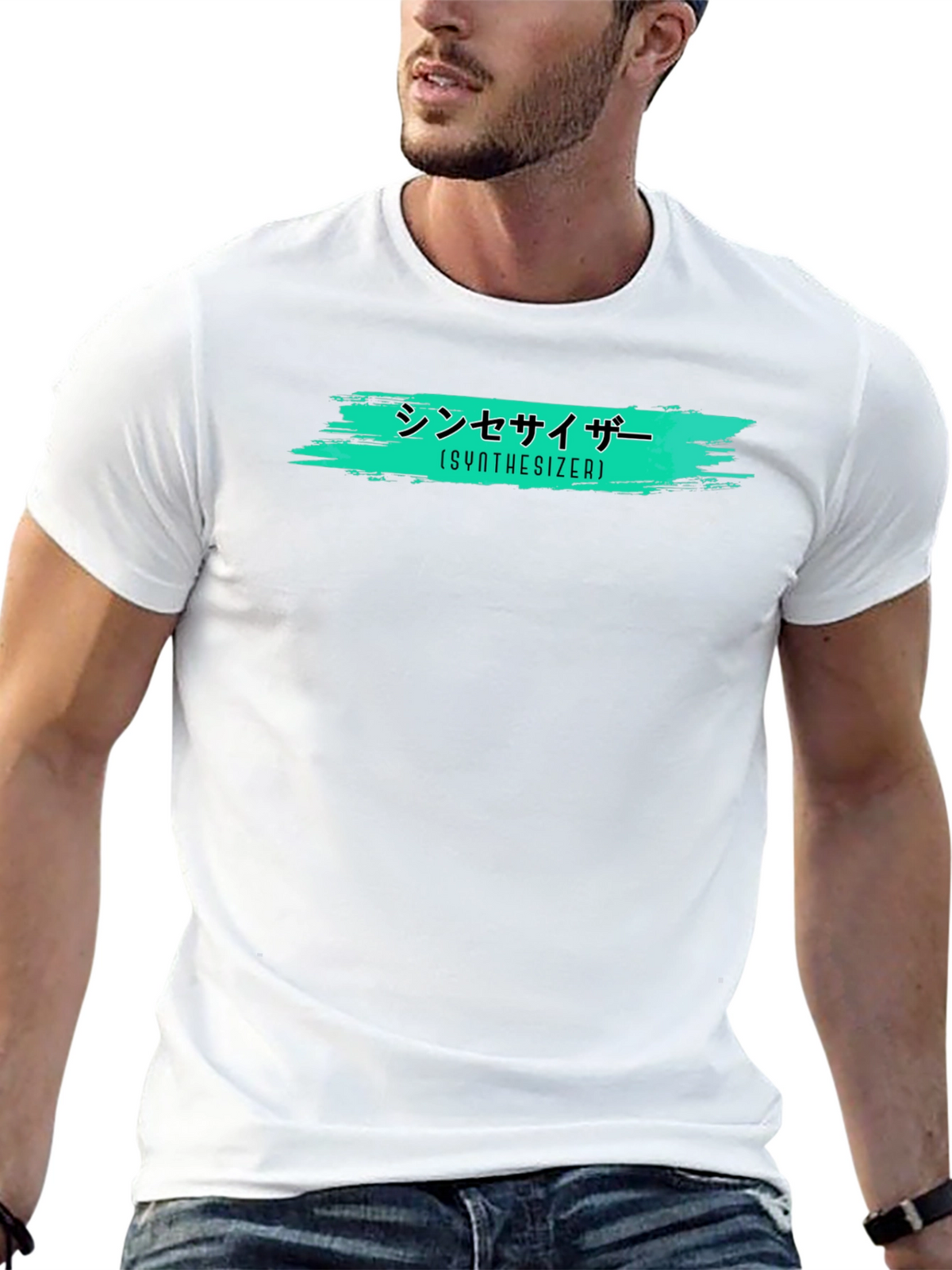 Synthesizer Graphic T-Shirt - Trendy Black Tee
