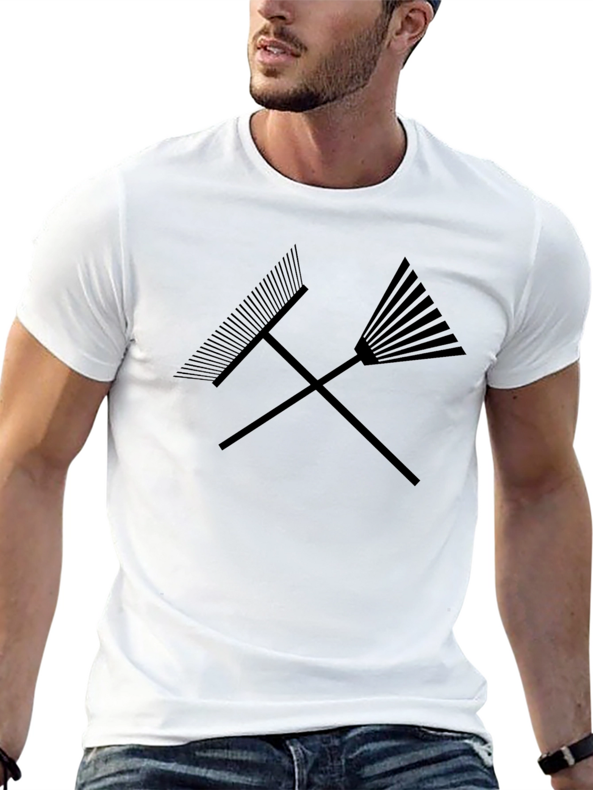 Rake It Up T-Shirt - Crossed Rakes Graphic Tee