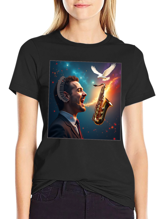Musical Mind T-Shirt - Artistic Saxophone Design