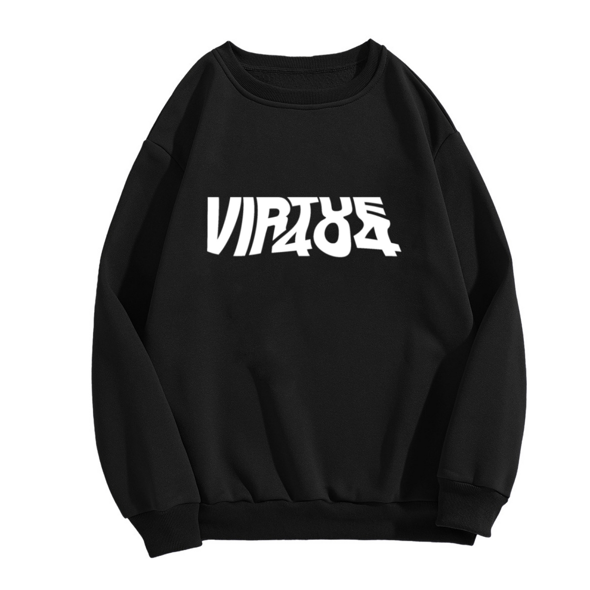 VIRTUE Distorted Text Crewneck Sweatshirt | Unique Design for Everyday Style