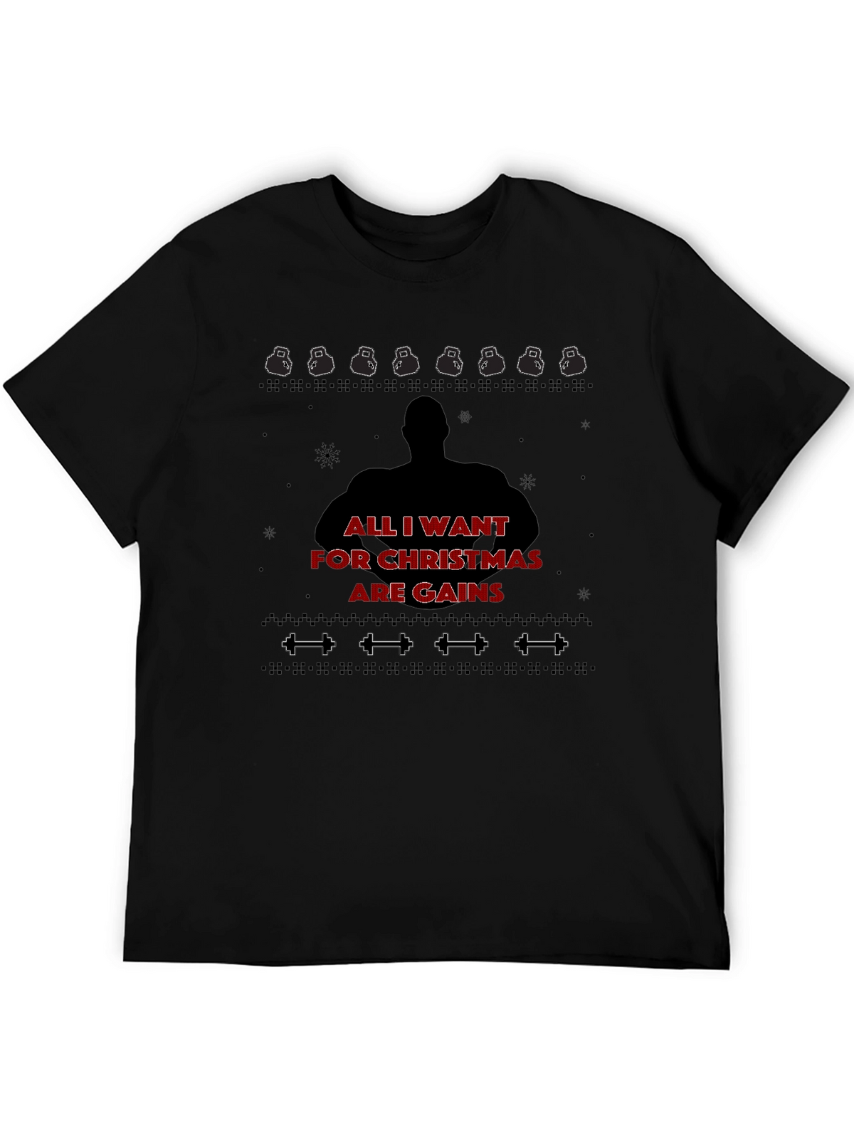 Christmas Gains T-Shirt - Gym Workout Fitness Tee
