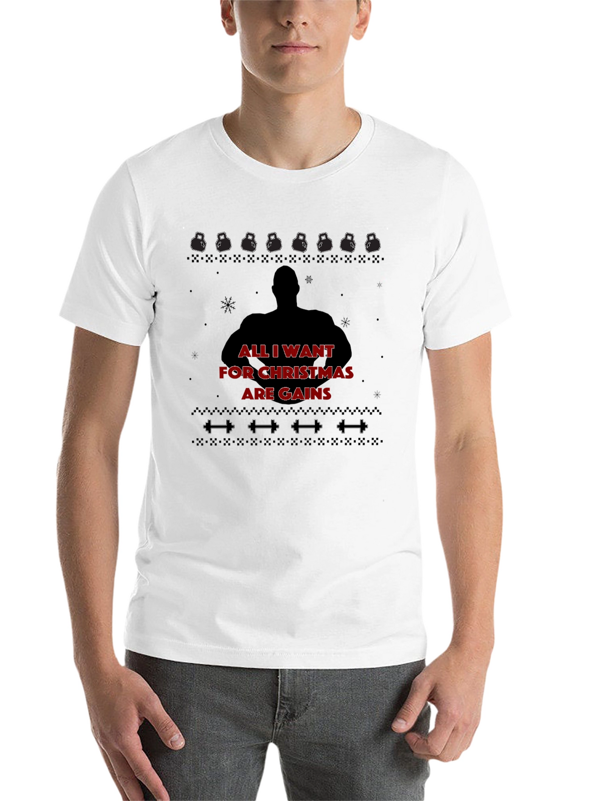 Christmas Gains T-Shirt - Gym Workout Fitness Tee