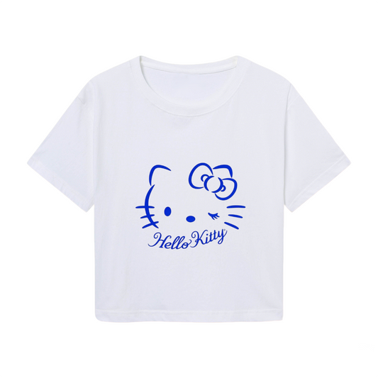 Vacation?Vibe Minnie Mouse Summer White Cropped Tee