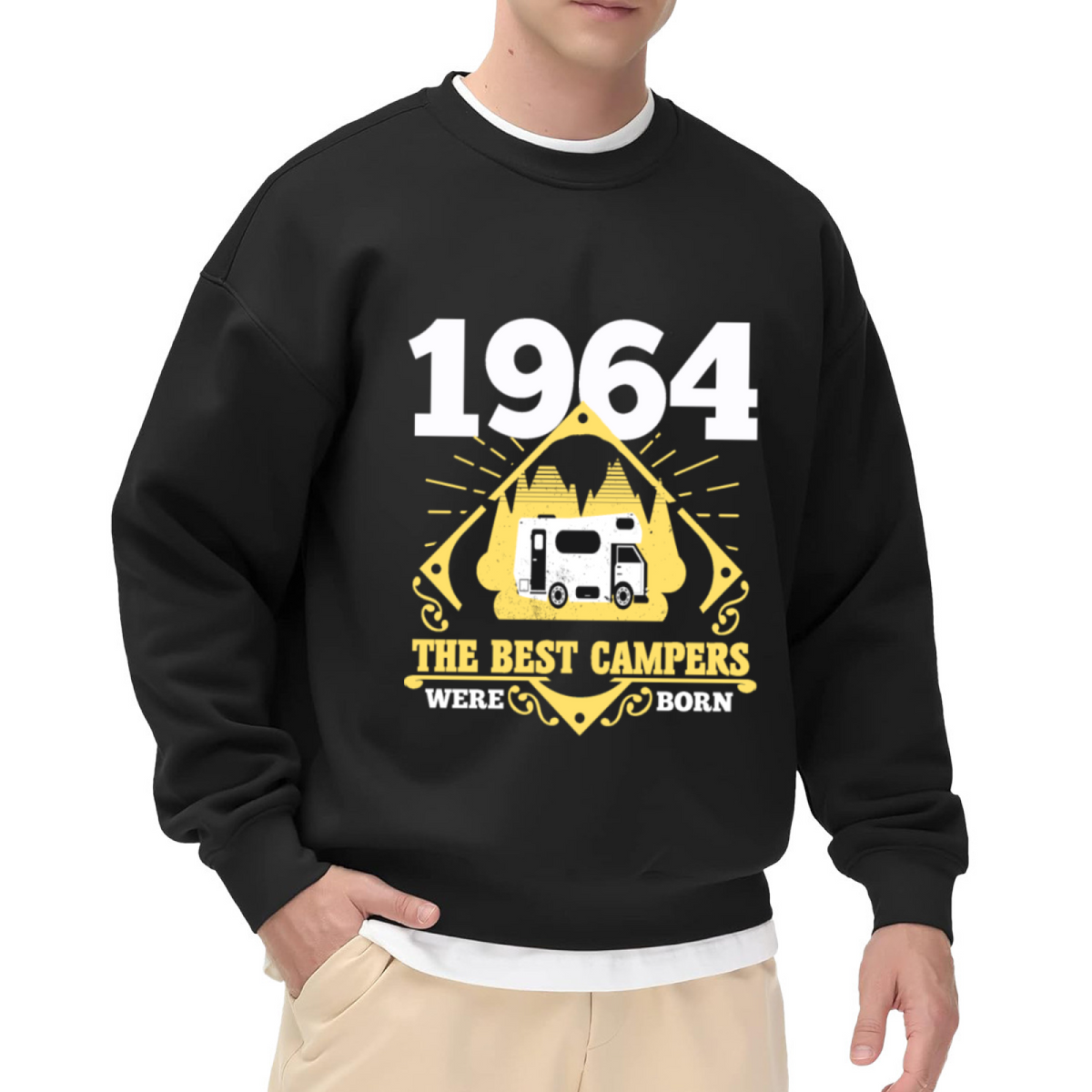 1964 The Best Campers Were Born Crewneck Sweatshirt, Retro Camper RV Birthday Pullover, 60th Birthday Gift