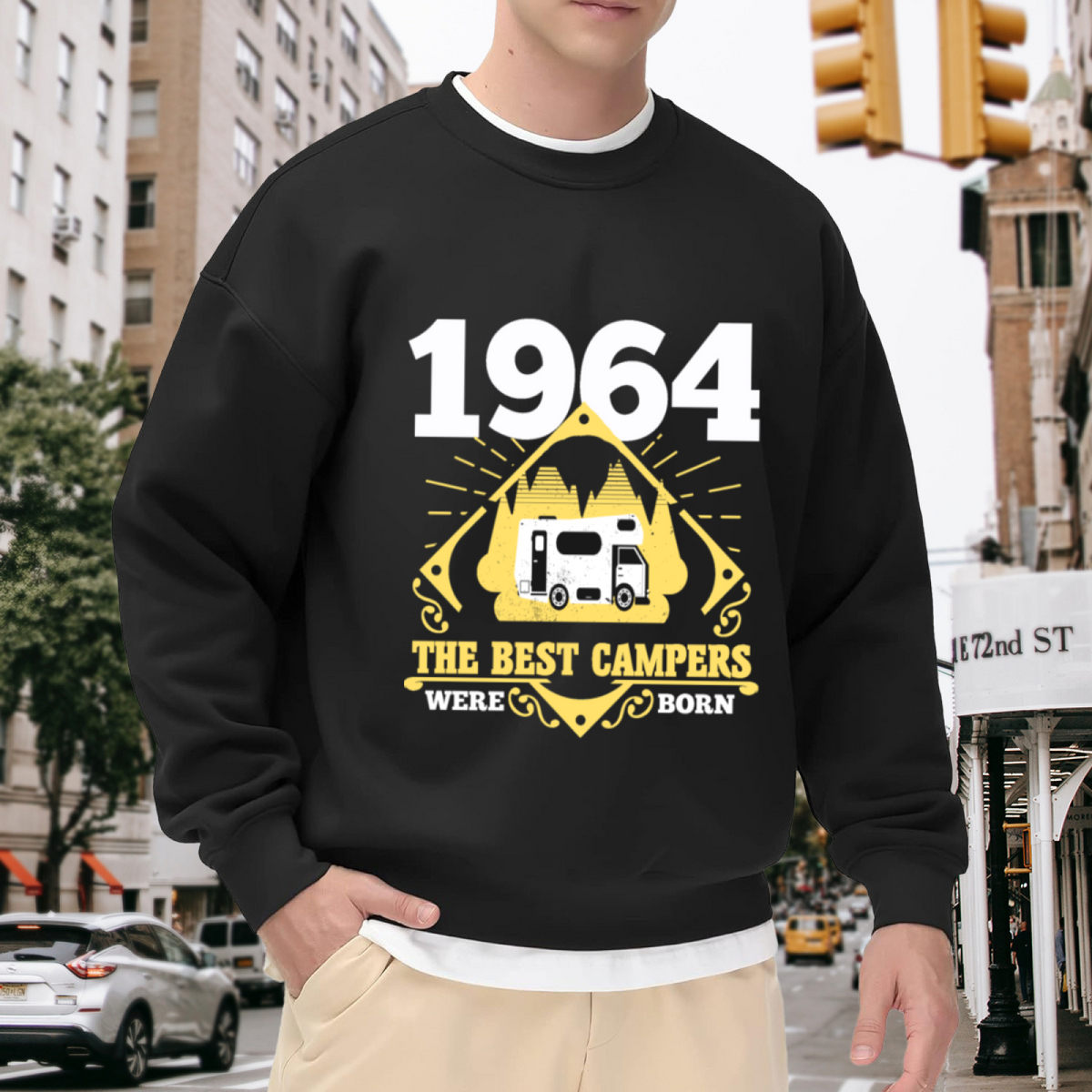 1964 The Best Campers Were Born Crewneck Sweatshirt, Retro Camper RV Birthday Pullover, 60th Birthday Gift