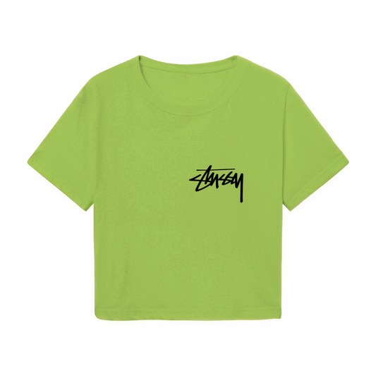 Classic Nike Air Logo Black Crop Top Street?Style Fitted Short Sleeve Tee